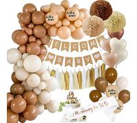 Baby Shower - Bambina, decorazione per battesimo marrone albicocca beige con mummy to be sciarpa, pallone per rivelazione di tipo decorativo