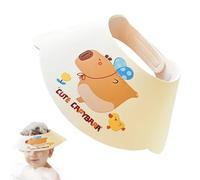 Baby Shower Cap, Capybara Pattern Head Protector, Splash-Proof Adjustable Bath Hat, Soft Bathroom Accessory for Protecting Baby Eyes Nose Neck During Bath Time, 12.99x12.6 Inches