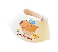 Baby Shower Cap, Capybara Pattern Head Protector, Splash-Proof Bathroom Accessory, Soft Adjustable Design, 12.99x12.6 Inches, Portable Compact Ideal for Protecting Eyes Nose Neck
