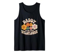 Baby Shower Daddy of The Little Wildflower Groovy Father Canotta