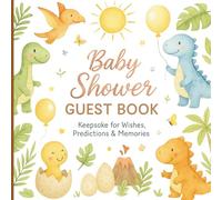Baby Shower Guest Book: Keepsake for Wishes, Predictions & Memories | Cute Watercolor Pastel Dinosaur Theme