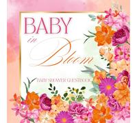 Baby Shower Guestbook: Disco Bloom Themed - Orange and pink with flowers