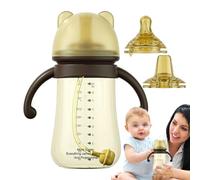 Baby Sippy Cup - bottiglia di paglia a collo largo, tazza da bere per | BOCCHE BASCHE MORSE MORTE TEADE CON MANUSI PER ESILE A GRIP, BROPIO ANTI-COLIC per latte o acqua per bambini 3 mesi e ol