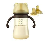 Baby Sippy Cup - bottiglia di paglia a collo largo, tazza da bere per | BOCCHE BASCHE MORSE MORTE TEADE CON MANUSI PER ESILE A GRIP, BROPIO ANTI-COLIC per latte o acqua per bambini 3 mesi e ol