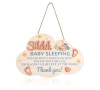 Baby Sleeping Sign, Cartello per Porta a Forma di Nuvola con Corda di Canapa Cartello Appeso in Legno 3D per Dormire Cartello per Non Suonare il Campanello per la Cameretta del Bambino