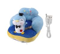 BABY SOFA CHEAD SEDULE Supporto sedile Bluetooth peluche simpatico animale da cartone animato regolabile bambino impara a sedere la sedia con cavo USB per le ragazze dei ragazzi (Pinguino blu)
