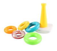 Baby Stacking Toy, Ring Tower Game, 7.09x4.92x4.92 inches, Colorful Learning Set, Educational Play Stacker, ABS Material Build, for Travel Daycare Highchair Car Home Nursery Use