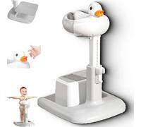 Baby Standing Bath Maker, Baby Shower Stand, Adjustable Height, Portable with Anti-Slip Base, Free Mother Hands (Gray,With Bench)