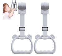 Baby Standing Support, Cot Hangable Training Rings, 5.91x3.94 Inches Secure Grip Design & Adjustable Strap, Baby Walking Practice Tool for Exercise Boys Daycare Yard Playtime