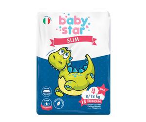 Baby Star PANNOLINI BABYSTAR SLIM 8/18KG TAGLIA 4 MAXI 18 PEZZI