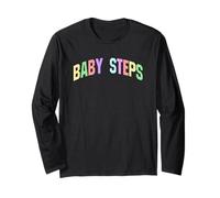 Baby Steps Inspirational Motivational Optimist Maglia a Manica