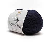Baby Superwash by Tricot Cafè - filato misto lana adatto a lavorazioni per bambini - Blu Notte 409