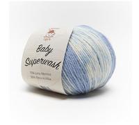 Baby Superwash by Tricot Cafè - filato misto lana adatto a lavorazioni per bambini - Mix Celeste/Panna 734