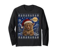Baby Tarsier Santa Brutto Natale Maglia a Manica