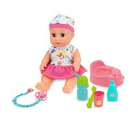BABY TEO - Bebè Playset Pappa Drink & Pee con Voce, Bambola che Beve e Fa la Pipì con 10 Suoni e Versetti, Vasino, Biberon e Accessori Pappa, Bambola Interattiva 3 Anni+