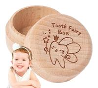 Baby Tooth Box - Tooth Keepsake Box | Wooden Baby Box for Tooth, Teeth Container for Baby Shower Birthday, Fairy, Keepsake for Boy or Girl, Tooth Saver, wood