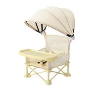Baby Travel Chair, Folding Dining Seat, 12.2x12.2x14.57 Inches Removable Sun Canopy, Compact Lightweight Design, Portable Toddler Booster for Home, Lawn, Camping, Beach, Picnic
