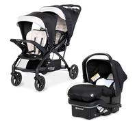 Baby Trend Sit N Stand Passeggino doppio 2.0 DLX con cintura di sicurezza a 5 punti e EZ-Lift Plus, seggiolino auto leggero con rivestimento confortevole, moderno kaki