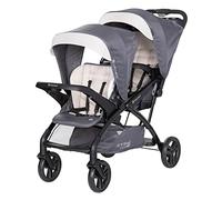 Baby Trend Sit N' Stand - Passeggino doppio tandem 2.0 DLX con imbracatura di sicurezza a 5 punti, tettoia ombreggiata, 2 portabicchieri e ampio spazio di archiviazione, magnolia