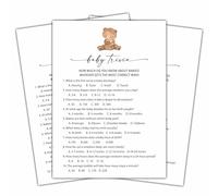 Baby Trivia Games Set, Minimalismo Baby Shower Party Game Card, Boho Bear Theme Genere Neutro Party Idee Attività, Baby Shower Party Forniture & Decorazioni -A01