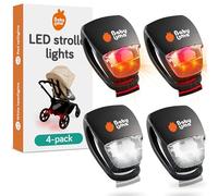 Baby Uma Luci passeggino LED 4 pezzi - Universali, 3 modalità luce (Fissa/Pulsata/Stroboscopica), Luci bici anteriori e posteriori, Clip-On Facili da Usare