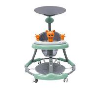 Baby Walker con centro di gioco - regolabile in altezza 7 posizioni, 6 ruote universali, per bambini 6 - 18 mesi, multifunzione come carrello da gioco e da pranzo, sicuro e stabile (verde)