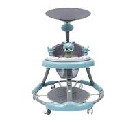 Baby Walker con centro di gioco - regolabile in altezza 7 posizioni, 6 ruote universali, per bambini 6 - 18 mesi, multifunzione come carrello da gioco e da pranzo, sicuro e stabile (blu)