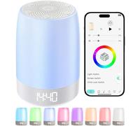 Baby White Noise Sound Machine con luce notturna, lampada ricaricabile per bambini con sveglia, suoni lenitivi per il sonno del bambino, accessori essenziali per la camera dei bambini, decorazione per