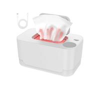 Baby Wipe Warmer Dispenser, Home Use Wet Wipes Warmer With Even Heating, Portable Space-Saving Diaper Heater Holder Case For Living Room, Compact Wipes Heated Storage, Pink, White