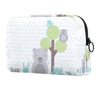 Baby Woodland Friends, trousse da donna, per articoli da toeletta da viaggio, grande, pratica borsa organizer con cerniera, Multi, 18.5x7.5x13cm/7.3x3x5.1in, Beauty case