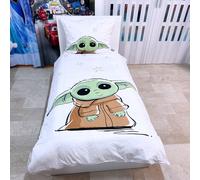 Baby Yoda Set 2 pezzi Letto Singolo Copripiumino Federa Cotone Reversibile