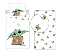Baby Yoda Set 3pezzi Letto Singolo Copripiumino Federa Lenzuola con Angoli