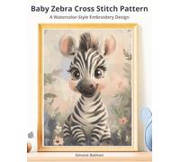 Baby Zebra Cross Stitch Pattern: A Watercolor-Style Embroidery Design