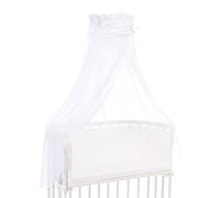 Babybay capottina Cotone Biologico con Fiocco Adatta per i Modelli Original, Maxi, Boxspring, Comfort, Comfort Plus e Midi, Bianco