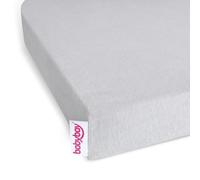 babybay Lenzuolo con angoli elasticizzati Deluxe adatto per modello Maxi, Midi, molle, comfort e comfort Plus, grigio delicato