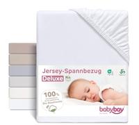 babybay Lenzuolo con angoli elasticizzati Deluxe in cotone organico, adatto per modello Boxspring XXL, bianco