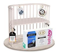 babybay Lettino originale in legno di faggio massiccio, compatto e trasformabile, altezza regolabile all'infinito e rispettoso dell'ambiente, cresce con il tuo bambino (dipinto beige)