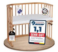 babybay Maxi lettino extra grande in legno di faggio massiccio, altezza regolabile ed ecologico/con materasso Classic Soft (faggio oliato)