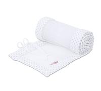 babybay Paracolpi a rete per modello Boxspring XXL, bianco a pois grigio perla