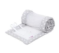 babybay Paracolpi a rete per modello Boxspring XXL, grigio perla a pois bianchi