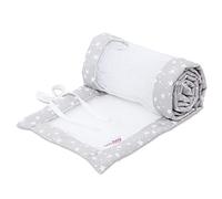 babybay Paracolpi in maglia piqué adatto per modello Boxspring XXL, grigio perla stelle bianche