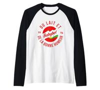 Babybel Cheese Du Lait et De La Bonne Humeur Francese Retro Maglia con Maniche Raglan