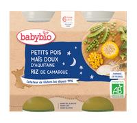 Babybio Pentole Cena Piselli Granturco Dolce Riso Bio 2x200 g - Pappa Bimbi