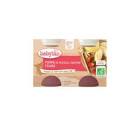 Babybio Vasetti Frutta 6 Mesi+ Mela e Fragola Bio 2x130 g - Omogeneizzato