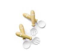 BabyBjörn Cucchiaio e Forchetta per Bambini, 4 pezzi, Giallo chiaro