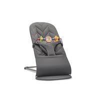 BabyBjörn Sdraietta Bliss, Tessuto, Trapunto a petalo, Antracite con Giochi per Sdraietta, Occhietti Vispi