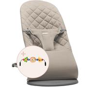 BabyBjörn Sdraietta Bliss, Tessuto, Trapunto Classico, Grigio Sabbia, Giochi per Sdraietta, Occhietti vispi