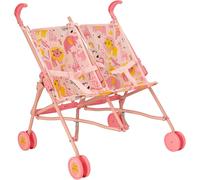 BabyBoo Passeggino Gemellare 2 Anni Pram Bambini Doppio In Rosa