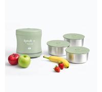 BABYBOO Scaldapappe Portatile + Set Contenitori Interni in Acciaio Inox Bundle - Scaldabiberon e Pappa con Batteria, Controllo App, 2 Contenitori + 2 Coperchi, Senza BPA, per Casa e Viaggio