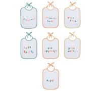 babyCalin - Confezione da 7 bavaglini nascita con messaggio 20 x 25 cm